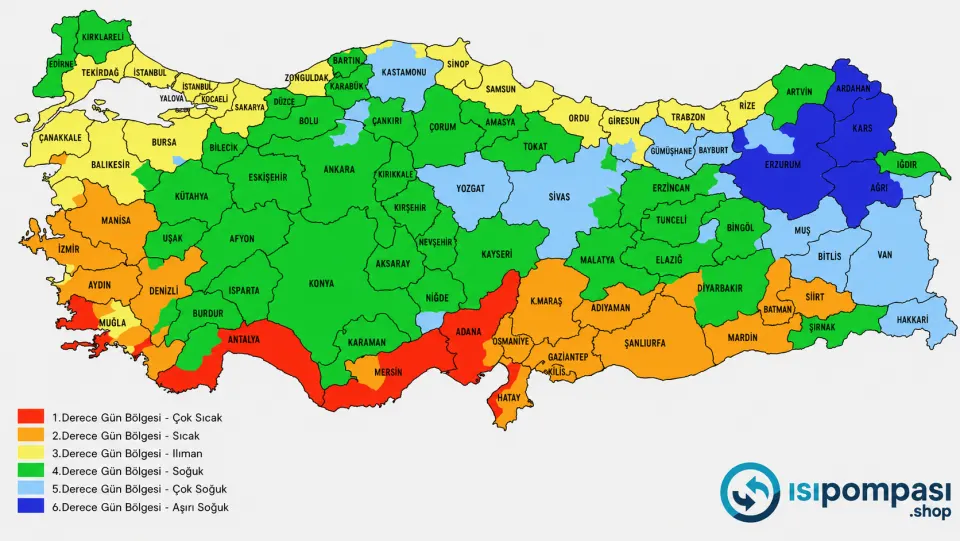 Türkiye iklim bölgeleri haritası